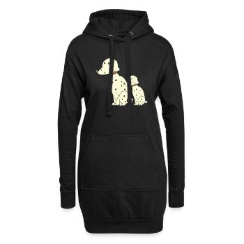 Dalmatien père et fils - Sweat-shirt à capuche long Femme - noir - Devant