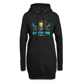 Electrician Electrician Lighting Technician Lamp - Hoodie Dress - black - Front
