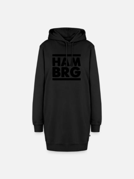 hamburg - Hoodie-Kleid - Schwarz