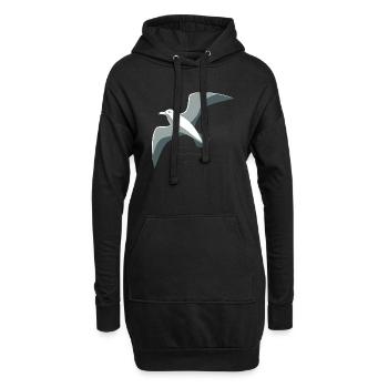 Majestätischer Albatros - Hoodie-Kleid - Schwarz - Vorne