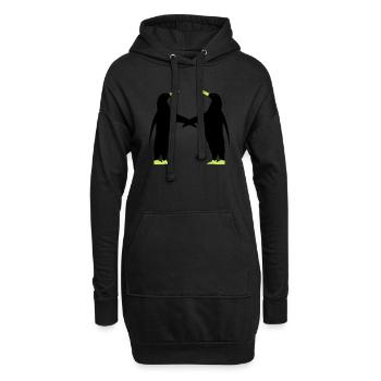 pinguin 2 - Hoodie-Kleid - Schwarz - Vorne