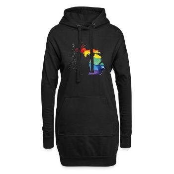 Michigan (USA) | echte Flagge | LGBTQIA+ Script - Hoodie-Kleid - Schwarz - Vorne