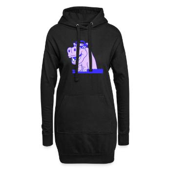 Lustiges Cooles Nielpferd DJ Mischpult Party Musik - Hoodie-Kleid - Schwarz - Vorne