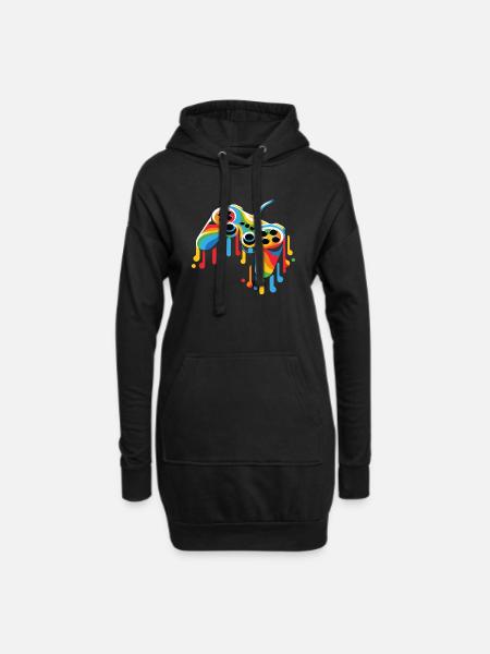 Melting Game Controller - Hoodie Dress - black