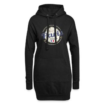 Paris France Tour Eiffel Vintage Souvenir - Sweat-shirt à capuche long Femme - noir - Devant