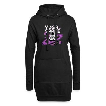 Yoga im Weltraum - Hoodie-Kleid - Schwarz - Vorne