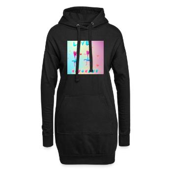 Art autiste – Amour - Sweat-shirt à capuche long Femme - noir - Devant