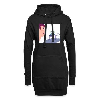 Art autiste - Valeurs mobilières - Sweat-shirt à capuche long Femme - noir - Devant
