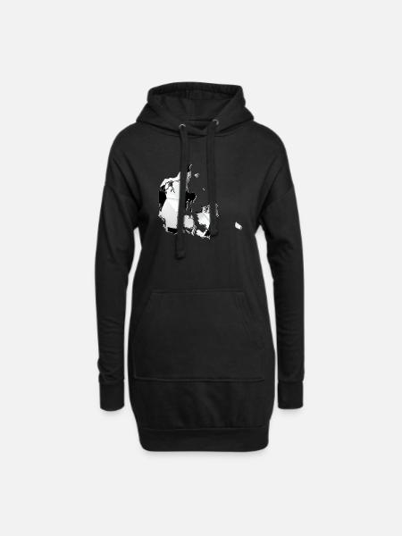 Dänemark Landkarte umrahmt echten Fußball - Hoodie-Kleid - Schwarz