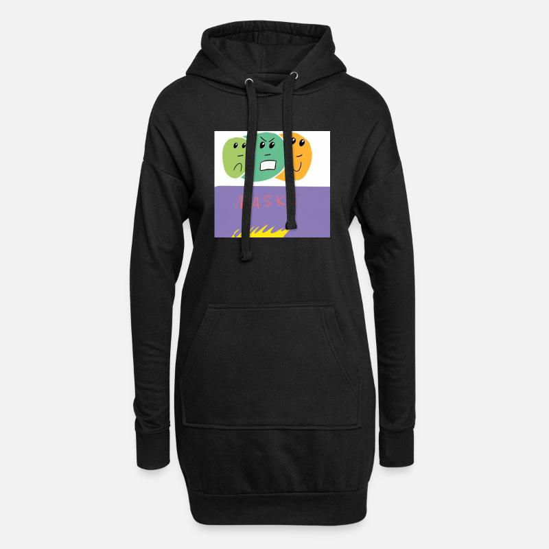 Autistic Art - Masks - Hoodie-Kleid - Schwarz