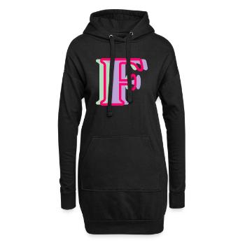 Mehrfarbiger Buchstabe f – originelle Geschenkidee - Hoodie-Kleid - Schwarz - Vorne