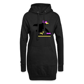 Raven DJ Club Musique Écoute Lunettes de soleil Casque - Sweat-shirt à capuche long Femme - noir - Devant