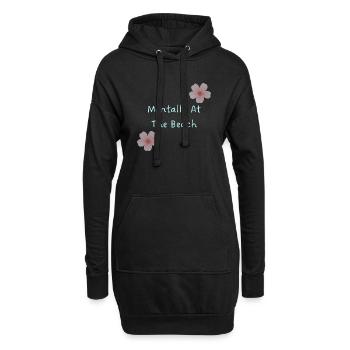 Mental am Strand – Dreamy Summer Soft Girl - Hoodie-Kleid - Schwarz - Vorne
