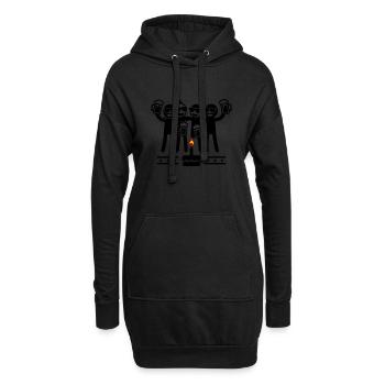 Équipe d’anniversaire - Sweat-shirt à capuche long Femme - noir - Devant