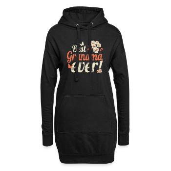 Meilleure grand-mère de tous les temps Granny Vintage Floral Design - Sweat-shirt à capuche long Femme - noir - Devant