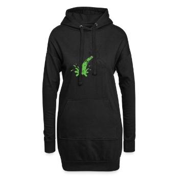 Häschen kotzt - Hoodie-Kleid - Schwarz - Vorne