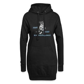 Waschbärbauch - Hoodie-Kleid - Schwarz - Vorne