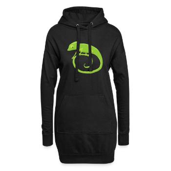 Chamäleonkringel - Hoodie-Kleid - Schwarz - Vorne