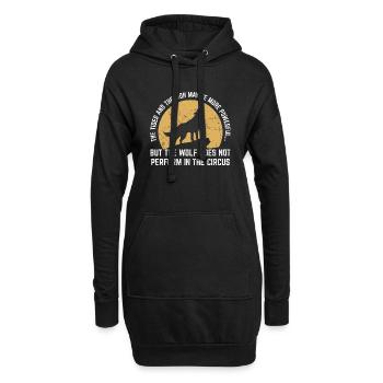 Le loup n'effectue pas dans le cirque - Sweat-shirt à capuche long Femme - noir - Devant