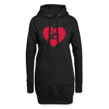 grs love coeur heart gymnastique17 - Sweat-shirt à capuche long Femme - noir - Devant