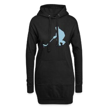 roller inline hockey silhouette2 dessin - Sweat-shirt à capuche long Femme - noir - Devant