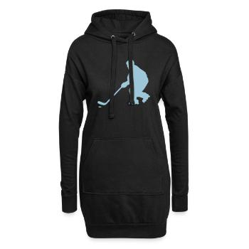 roller inline hockey silhouette personnage - Sweat-shirt à capuche long Femme - noir - Devant