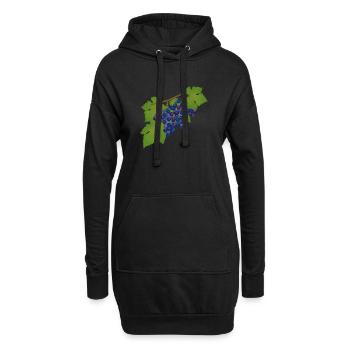 Trauben, Rebe, Herbst, Wein - Hoodie-Kleid - Schwarz - Vorne