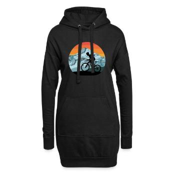 VTT Vélo montagnes Montagnes vintage - Sweat-shirt à capuche long Femme - noir - Devant