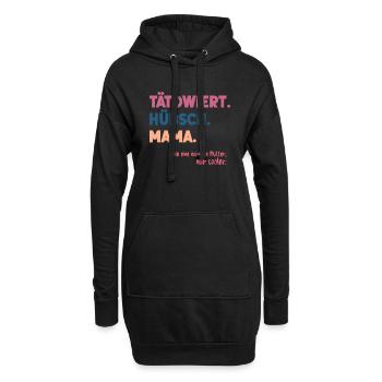 Tätowiert Hübsch Mama Mutter Tattoo Geschenk Idee - Hoodie-Kleid - Schwarz - Vorne