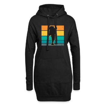 Vintage Outdoor Motif Trekking Motif Alpiniste - Sweat-shirt à capuche long Femme - noir - Devant