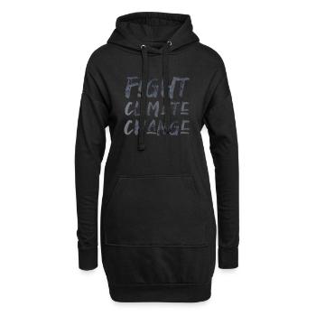 Fight climate change Phrase Police Changement climatique - Sweat-shirt à capuche long Femme - noir - Devant