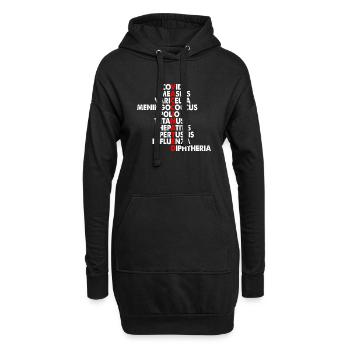 Impfstoff Wörter - Hoodie-Kleid - Schwarz - Vorne