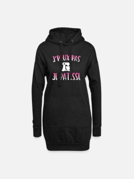 J'peux pas je pâtisse cadeau pâtisserie - Sweat-shirt à capuche long Femme - noir
