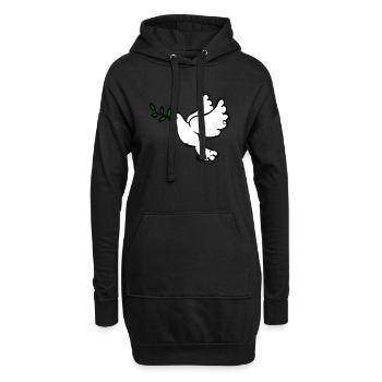 Taube des Friedens - Hoodie-Kleid - Schwarz - Vorne