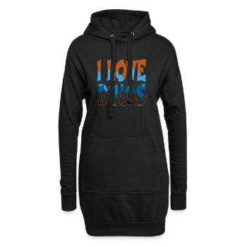 statement birthday present bicycle ride green rex - Hoodie-Kleid - Schwarz - Vorne