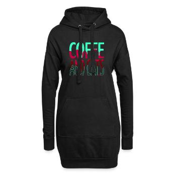 cadeau business chat tshirts tasse à café aw - Sweat-shirt à capuche long Femme - noir - Devant