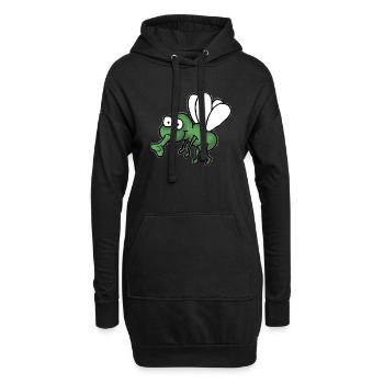 Fliege - Hoodie-Kleid - Schwarz - Vorne