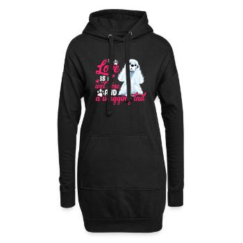 Cocker Spaniel Liebe Ist Nass Nase Wedeln Schwanz - Hoodie-Kleid - Schwarz - Vorne