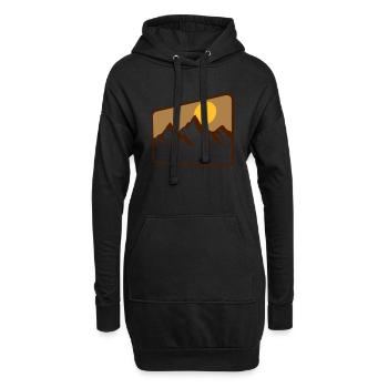 paysage bouclier montagnes silhouette - Sweat-shirt à capuche long Femme - noir - Devant