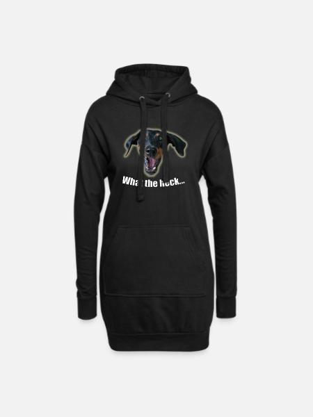 what the heck - Hoodie-Kleid - Schwarz