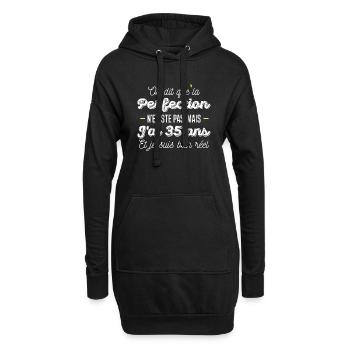 35 ans de perfection / cadeau anniversaire 35 ans - Sweat-shirt à capuche long Femme - noir - Devant