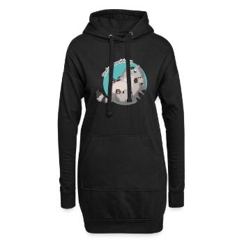 Body Pawsitivity Cat blue - Hoodie-Kleid - Schwarz - Vorne