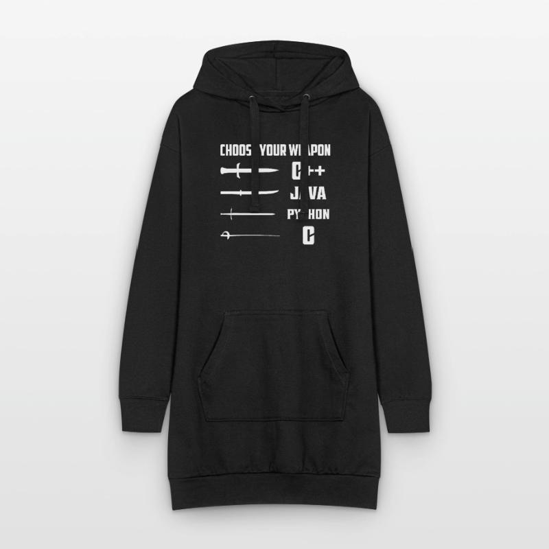 Choose Your Weapon C++, Java, Python, C Coding Pro Hoodie-Kleid