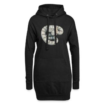 Klapperschlange - Hoodie-Kleid - Schwarz - Vorne