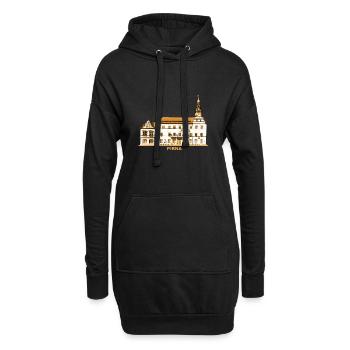 Hôtel de ville de Pirna Elbe Suisse saxonne Saxe Saxe - Sweat-shirt à capuche long Femme - noir - Devant