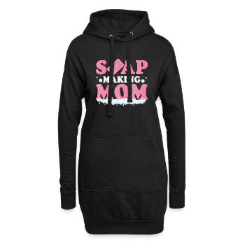 Fabrication de savon Maman Savonneuse Fabrication de savon - Sweat-shirt à capuche long Femme - noir - Devant