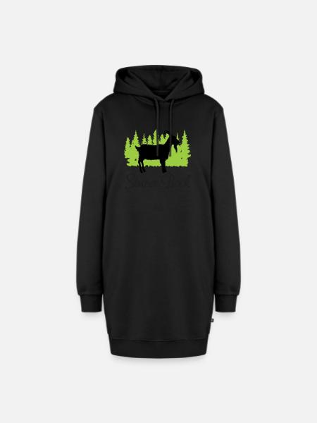 "Sturer Bock: Stolze Standhaftigkeit" - Hoodie-Kleid - Schwarz