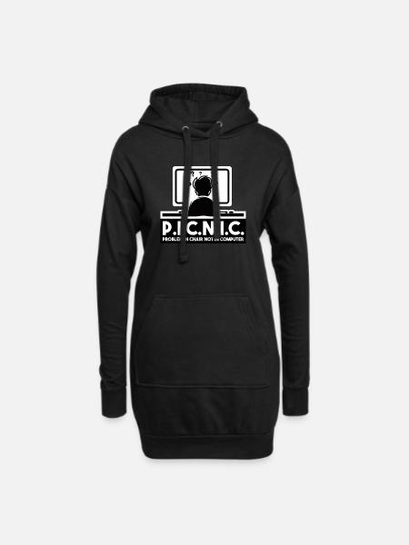 PICNIC - Problem In Chair Not In Computer - Hoodie-Kleid - Schwarz
