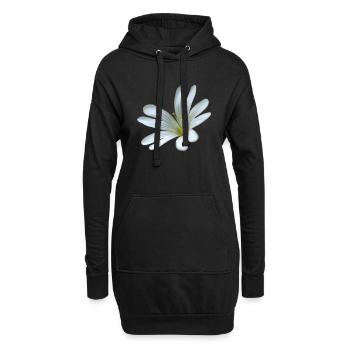 weiße Blume Sternmiere - Hoodie-Kleid - Schwarz - Vorne