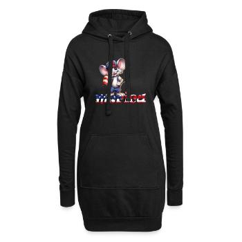 Maus Amerika Stars and Stripes Baseball 4. Juli - Hoodie-Kleid - Schwarz - Vorne